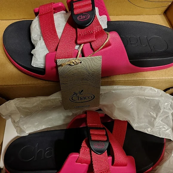 Fits womens 5 1/2- 6 Chaco Chillos Slide Magenta Big Kids/Juniors/womens 6 - Picture 3 of 6